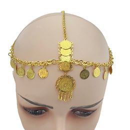 Gold Plated Arabic Coin Head Chain for Women - Elegant head chain for wedding and Bridal Hair Accessory
