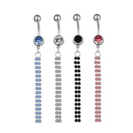 Navel Bell Button Rings D0021 4 Colours Crystal Belly Body Piercing Jewellery Dangle Accessories Fashion Charm 20 Pcs/Lot Drop Dhgarden Dhhpm