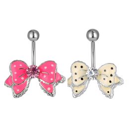 Navel Bell Button Rings D00271 2 Colors Nice Bowknot Style 00201 Belly Dangle Accessories Fashion Charm Rabbit Cz 10Pcs/Lo Dhgarden Dhf39