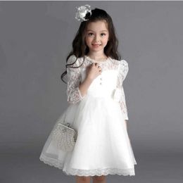 Girl's Dresses Princess Girls Lace Flower Wedding Party Dresses Children Kids Elegant Ball Gown Dress Vestidos Baby Christmas Children Clothing