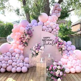 Parti dekorasyonu 1 set pembe mor balon kemer çelenk kiti düğün doğum günü yıldönümü diy balonlar dekorasyonlar globos