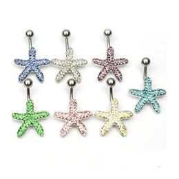 Navel Bell Button Rings D0563 Seastar Belly Stud Mix Colors Drop Delivery Jewelry Body Dhgarden Dhber