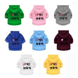 Dog Apparel Winter Clothes I Love My Mom Coat Fleece Puppy Jacket Warm Cat Sweatshirt Pet Clothing Hoodies For Dogs Chihuahua Yorkie