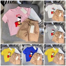 Doppel G Mode Marke LOGO Print Sets Kinder Kleidung Mädchen Outfits Sommer Jungen Kleidung Baumwolle Shorts Sleeve Tops Kinder Trainingsanzug