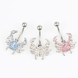 Navel Bell Button Rings D07381 3 Colours Crab Clear Belly Ring Style Piercing Body Jewellery Drop Delivery Dhgarden Dhj9U