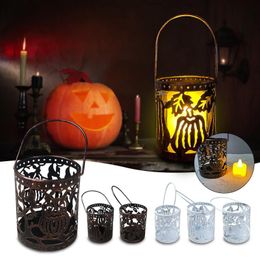 Candle Holders Horror Party Supplies Halloween Hanging Candles Holder Retro Iron Candlestick Lantern Home Decor