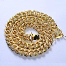 Collana con catena a maglie cubane multistrato da 9mm 12mm Collana in ottone placcato oro vermeil 18k da uomo Collane personalizzate personalizzate Hiphop