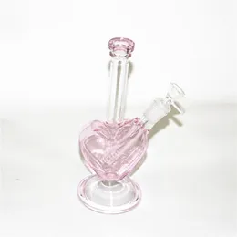 hookahs 9 inch heart shape glass dab rigs water bongs for wholesale bubble water pipes with 14mm bowl reclaim ash catchers heart herb glass bowl