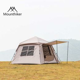 Tents and Shelters Mountainhiker Newest Outdoor Automatic Tent 150D Oxford Cloth Portable 34 Persons Fast Build Camping Tent With Door Awning Tarp J230223