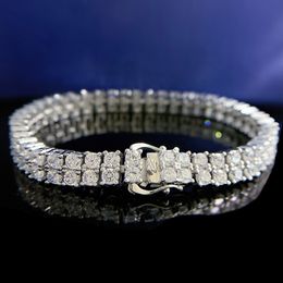 Tennis Moissanite Diamond Chain Bracelets Bangle 100% Real 925 Sterling silver Wedding Bracelets For Women Bridal Engagement Jewelry