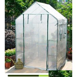 Garden Greenhouses Portable Walkin Large Seedling Nursery Greenhouse With 2 Tiers 8 Shees Balcony Cold And Rainproof Warm Shed Krafl Dh3Iw
