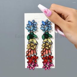 Dangle Earrings Bohemian Fashion Multicolored Crystal Tassel Prom Long Hanging Trend Luxury Vintage Unique Novelty Pendant Jewelry Gift