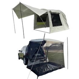 Tents and Shelters Universal SUV Camping Tent Car Tailgate Shade Awning Tent For Camping Tent Travel Large Shade Space For 56 Person J230223