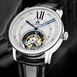 Wristwatches Luxury Tourbillon Watch Men Business Hand Wind Mechanical 41mm Sapphire Crystal 5Bar Water Resistant Clock LOONGPHX