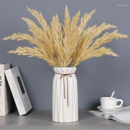 Decorative Flowers Artificial Dry Flower Wheat Grass Oatmeal Reed Fake Plant Ear Tail Home Shooting Props