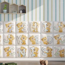 Wall Stickers Animal Letter Sticker Kids Room Anti-collision Soft Bag Headboard Bed Head BoardsTatami Decor Self-adhesive Wallpaper Decal