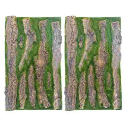 Decorative Flowers & Wreaths 2Pcs Aquarium Background Board Simulate Bark Decor Reptile Box