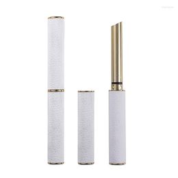 Storage Bottles 100Pcs Slanted White Leather Gold Slim Lipstick Tubes Refillable Lip Gloss Tube Holder Containers DIY Make Up