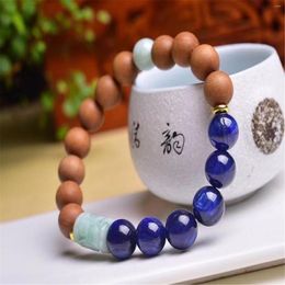 Strand Natural Kyanite Sandal Wood Bead Bracelet For Unisex Accessories Also Known As Blue Crystal Stones Jewelry Making Summer