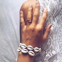Strand Handmade Natural Seashell Hand Knit Bracelet Shells Bracelets Women Accessories Beaded