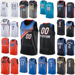 Screen Print Man Woman Basketball Kenrich Williams Jerseys 34 Aaron Wiggins 21 Shai Gilgeous-Alexander 2 Luguentz Dort 5 Jeremiah Robinson-Earl 50 Josh Giddey 3