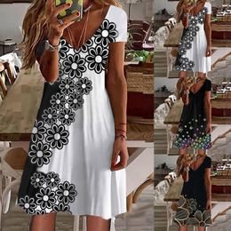 Casual Dresses Women Dress Sleeveless Suspender Floral Print Smart For Senior Picture Womens Sheer