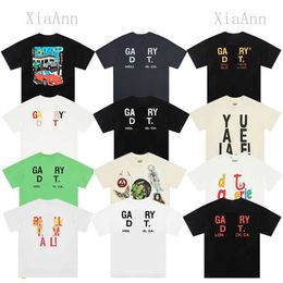 Designer Moda Luxo Galleryes Depts Clássico Gallary Alfabeto Impressão Solta Tripulação Pescoço Mens Mulheres Casal Casual Camiseta Verão Hip Hop Respirável High Street Tees