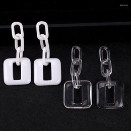 Dangle Earrings European Personality Acrylic Transparent Geometric Square Earring Large Long For Women Mujer Jewelry Pendientes