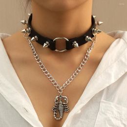 Choker Black Leather Bat Spider Necklace For Women Girls Goth Cute Heart Collar Gothic Jewellery Aesthetic Halloween Accessories