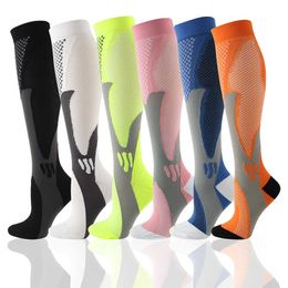 5PC Socks Hosiery Compression Socks Men Women Running Athletic Medical Pregnancy Nursing Outdoor Travel Football Breathable Adult Sports Socks Z0221