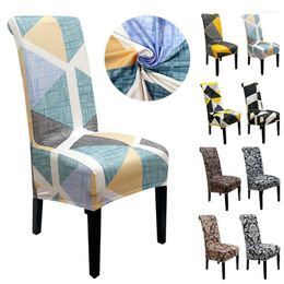 Chair Covers XL Size Printed Cover Geometric Style High Back For Dining Room Wedding El Kitchen Home Stretch Seat Case
