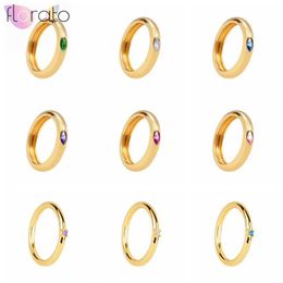 Band Rings YUXINTOME 24k Gold-Plated /Silver Minimalist Rings For Women Fine Jewelry For Engagement Anniversary Birthday Party Gift G230213