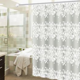 Shower Curtains Waterproof Flower PEV Curtain Bathtub Cover Liner Transparent Anti-mildew Partition