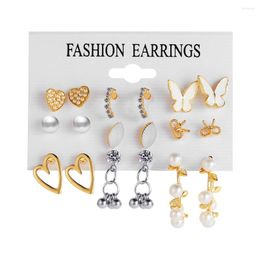 Stud Earrings Cute Set Of For Women Girls Arrival 2023 Jewellery Mini Korea Modern Piercing Geometry Heart Butterfly