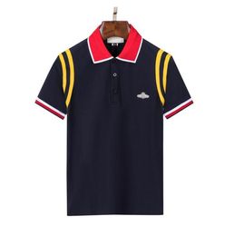 Men's Polos 2023G designer stripe polo shirt t shirts snake polos bee floral mens High street polo luxury T-shirt