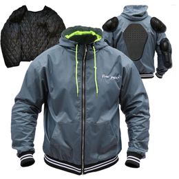 Motorcycle Apparel Spring And Autumn Jacket Man Set Moto Protection Windproof Leisure Commuting Motorbike Riding Grey