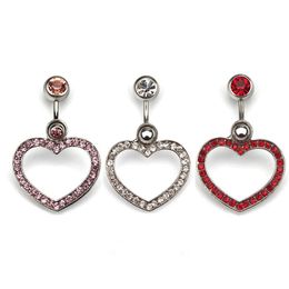 Navel Bell Button Rings D0003 Heart Belly Ring Mix Colors Drop Delivery Jewelry Body Dhgarden Dhm2G