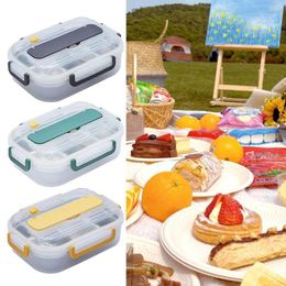 Dinnerware Sets Microwavable Rectangle Grid Leakproof For Students Office Workers Bento Box Containers Lunch Kids