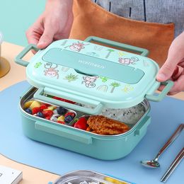 Lunch Boxes Stainless Steel for Kids School Children Food Storage Insulated Container Breakfast Bento with Soup Cup 230222