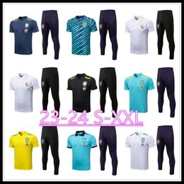 2023 BRASIL training soccer tracksuits sets Survetement RICHARLISON NERES COUTINHO L.PAQUETA PELE FIRMINO Jogging Short sleeve brazils men polo suit 23-24