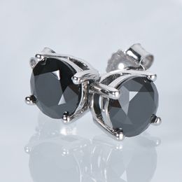 Stud IOGOU Black Earrings for Men Women D Colour 6 5mm Solitaire Diamond Solid 925 Sterling Silver Jewellery 230223