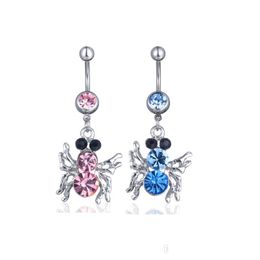 Navel Bell Button Rings D02891 3 Colors Clear Color Nice Belly Ring Spider Style With Piercing Body Jewlery Drop Delivery J Dhgarden Dhg26