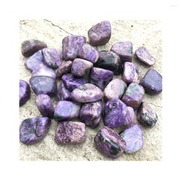 Decorative Figurines Crystal Carvings Wholesale Natural Quartz Spiritual Healing Product Charoite Tumbeld Stones For Aquarium Decoration