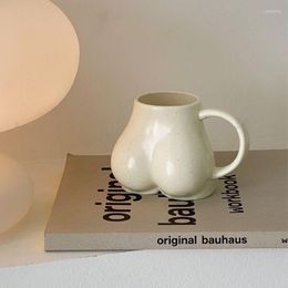 Mugs Ins Fun Ass Cup Creative Coffee Ceramic Mug Simple Cute Solid Colour Design Desktop Decoration Cups