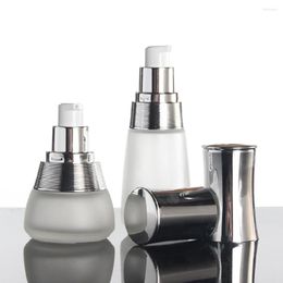 Storage Bottles Style 30ml Travel Cosmetic Bottle Portable Lotion Glass With Pump Empty 1 Oz Luxury Container