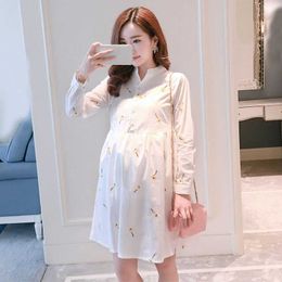 Women Dresses Embroidered for Pregnant Women's Dress Pregnancy Clothes Maternity Clothing R2302221