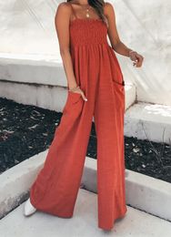 Women's Jumpsuits Rompers spring and summer sexy suspenders loose casual jumpsuit INS holiday wide-leg jumpsuit 230223