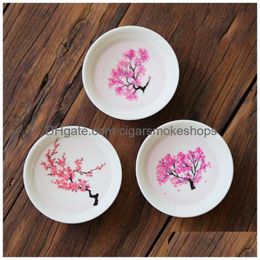 Tea Cups Japanese Magic Sakura Cup Cold Temperature Color Changing Flower Display Sake Ceramic Kung Fu Bowl 1020 Drop Delivery Home Otgcl