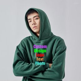 Men's Hoodies Autumn And Winter Plush Hoodie Custom Logo Word Work Clothes Long Sleeve Advertising Shirt Pullover