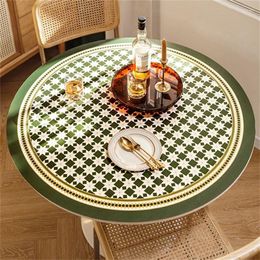 Table Cloth Nordic Round Mat Cover Waterproof Case For Dining Oilproof Elastic Tablecloth Fitted Wedding Decoration House El